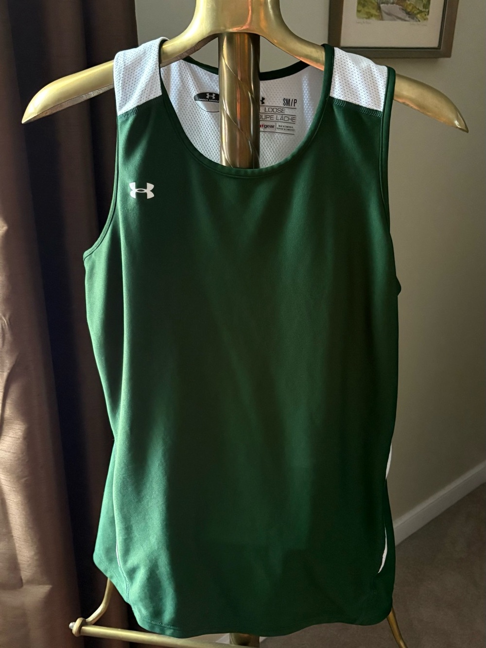 Under Armour Women's Dark Green Athletic Tank with White Mesh